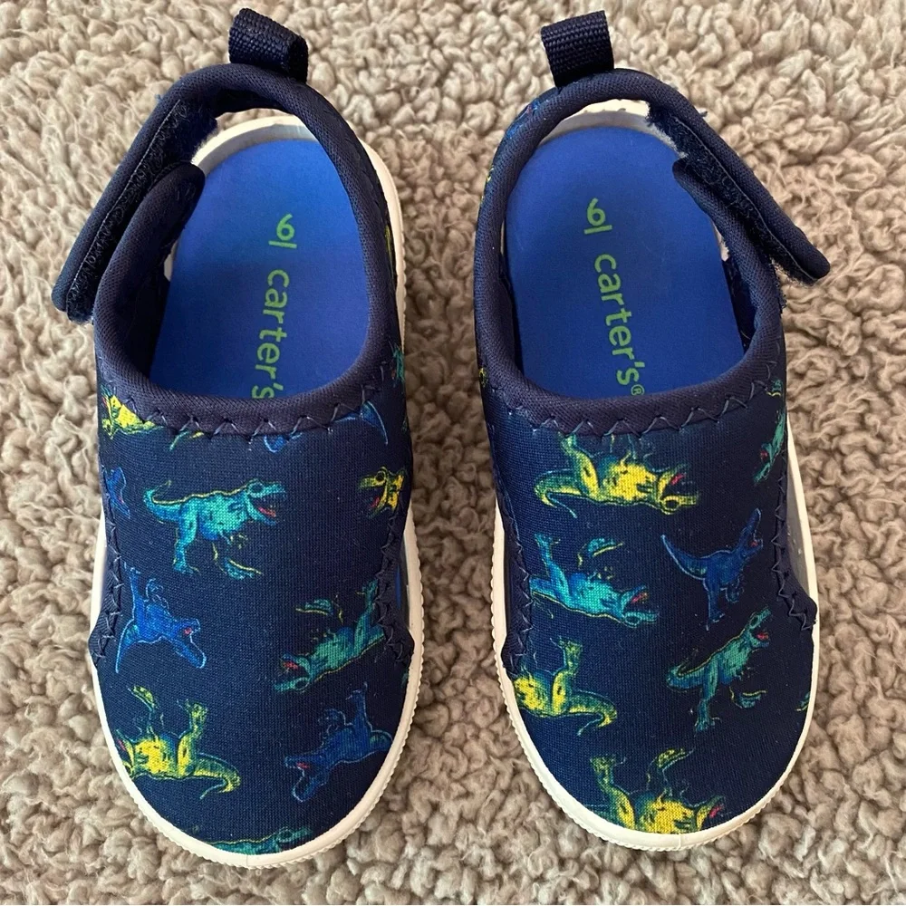 Toddler Boy Water Shoes Size 6 Navy Blue Dinosaurs Carter's